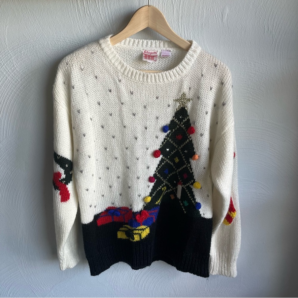 Vintage Fetagetti Ugly Christmas Knit Sweater M